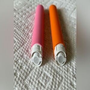 Quip Kids Electric Toothbrush Handles Pink Orange With Travel Tubes Set of 2